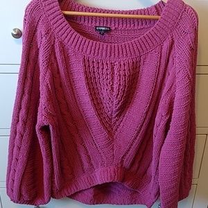 Mauve chenille hi-lo sweater